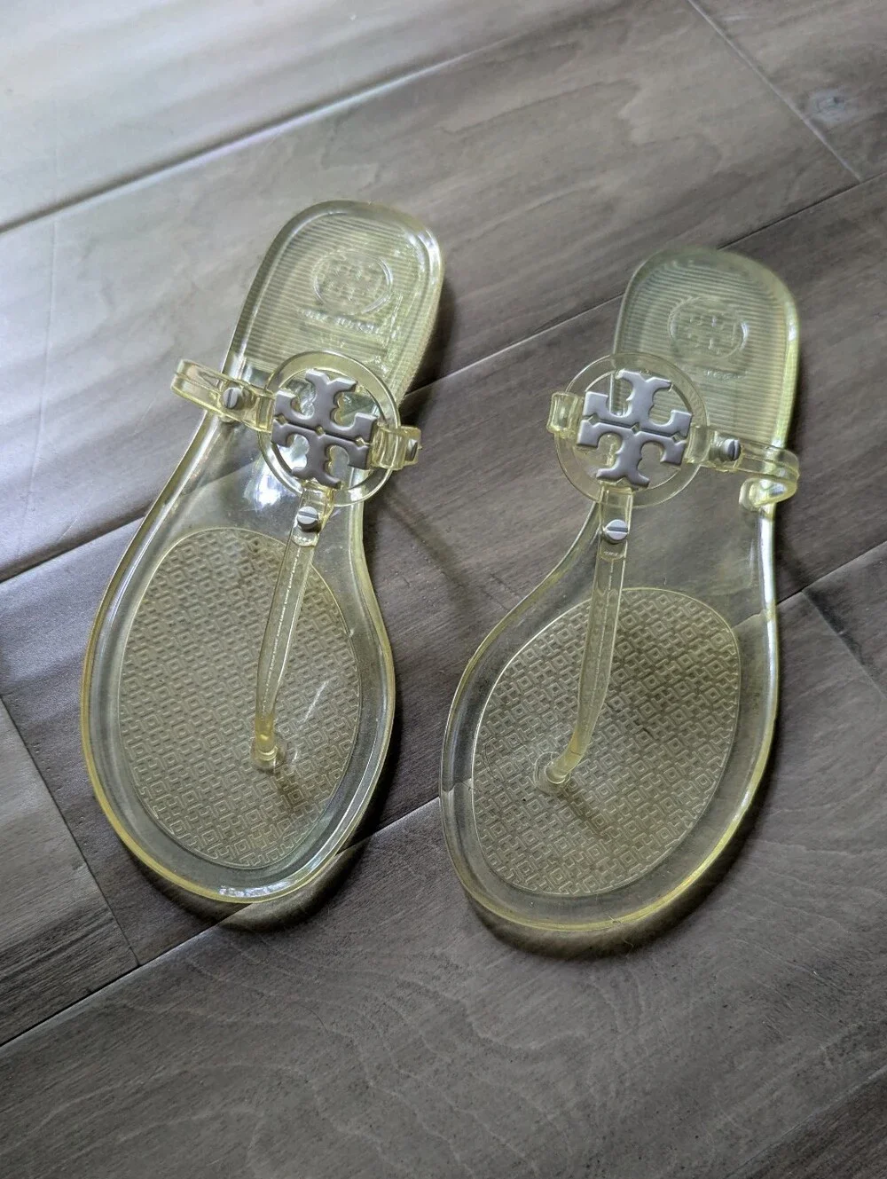 Tory Burch Clear Yellow Miller Jelly Sandals